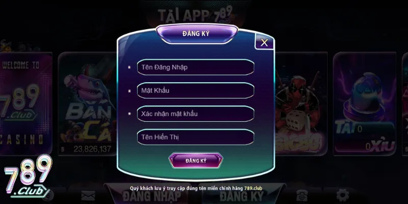 Hướng dẫn đăng ký 789Club trên trình duyệt web
