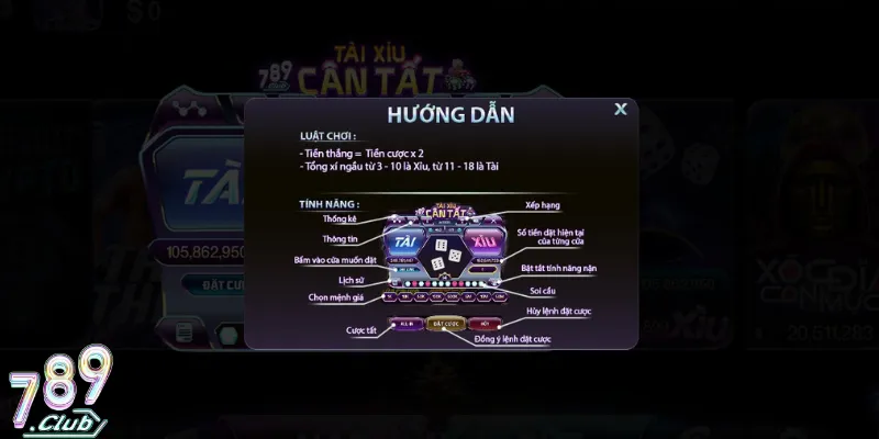 Làm quen với cấu trúc bàn chơi tài xỉu 789Club
